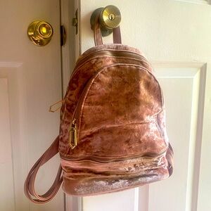 Crushed velvet mini backpack